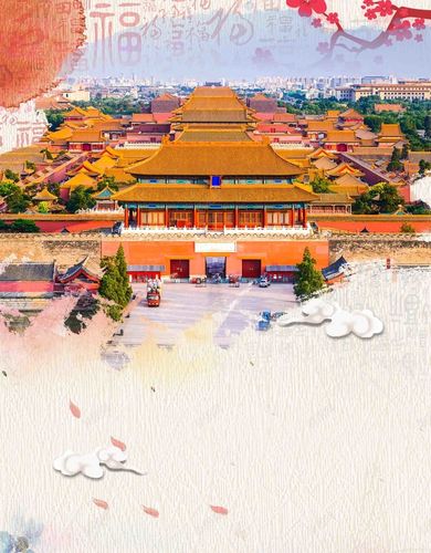 中国风北京故宫旅游海报背景模板背景图片免费下载-素材0sveekuju